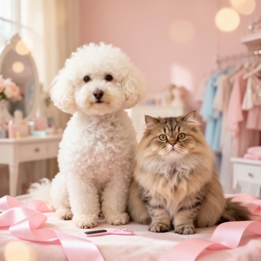 Cane e gatto in boutique